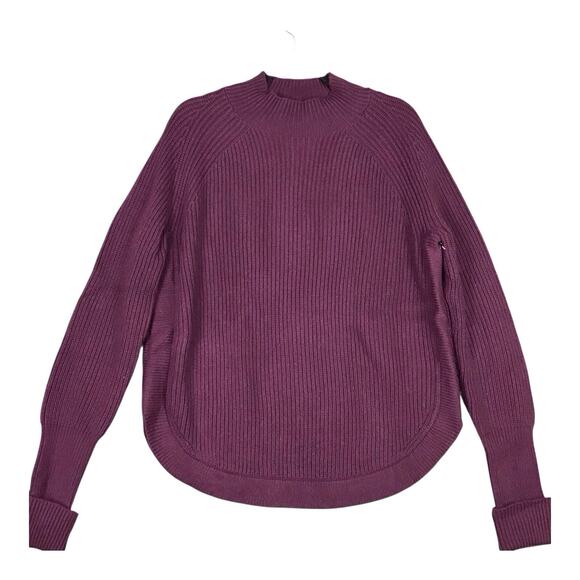 Treasure & Bond Women’s Large Purple Chunky Knit Mock Neck Sweater - Picture 6 of 14